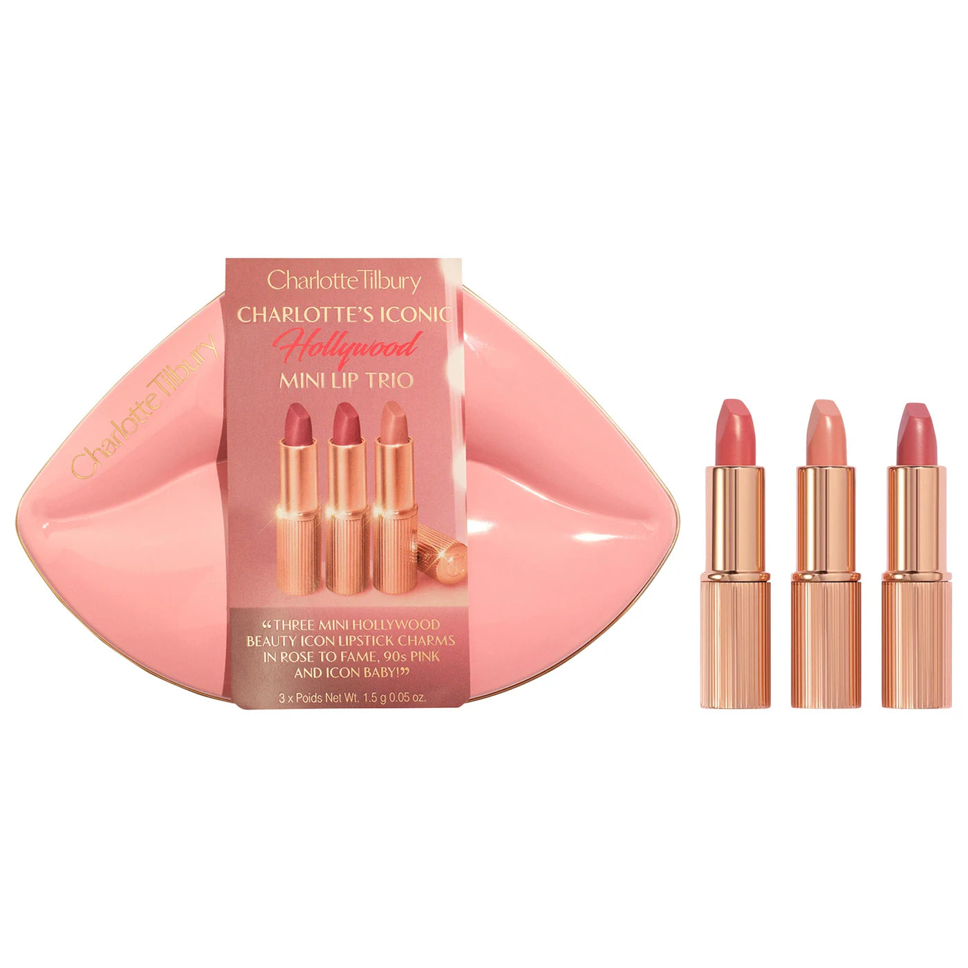 Sobre pedido: Charlotte Tilbury Mini Iconic Hollywood Lipstick Trio Gift Set